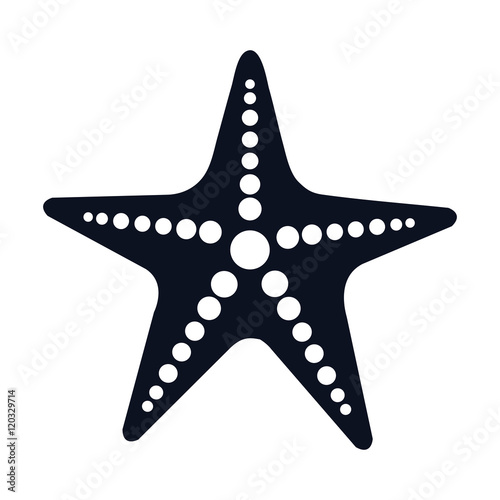 sea star starship marine animal. oceand and sea symbol. vector illustration