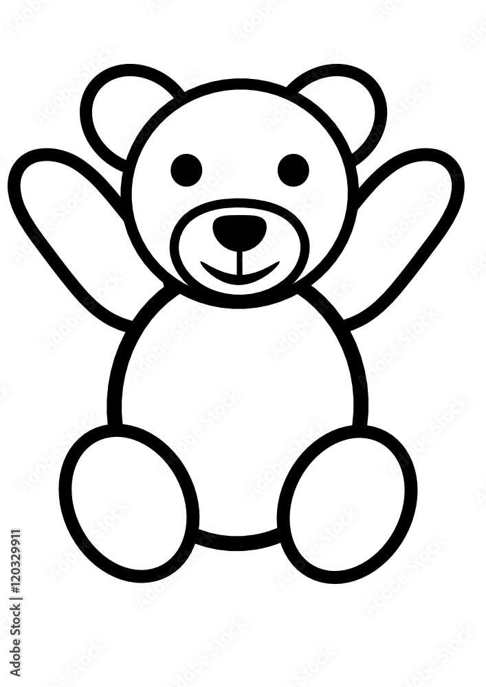 Jubelnder Teddybär Zeichnung Stock-Vektorgrafik | Adobe Stock