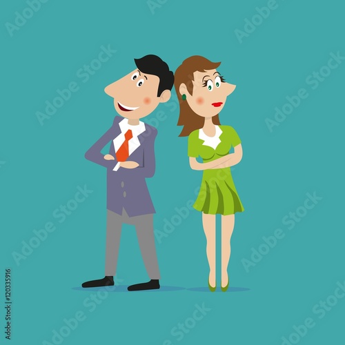 girl and guy family. vector illustration of cartoon