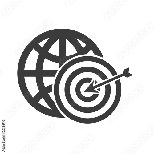 globe planet with seo icon vector illustration design