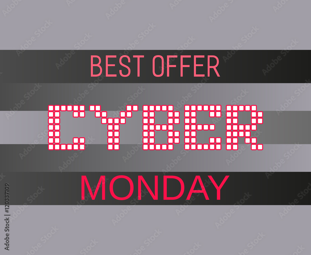 Super sale Concept. Cyber Monday best offer. Typography promotion poster on special discount. Design idea element of season hot deal campaign banner. Background for advertisement. Vector illustration Super sale Concept. Cyber Monday best offer. Typography promotion poster on special discount. Design idea element of season hot deal campaign banner. Background for advertisement. Vector illustration