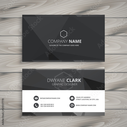 black business card design