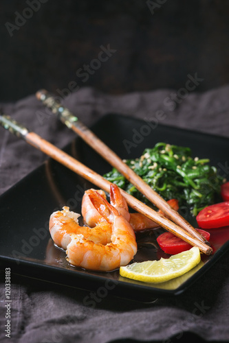 Spinach and shrimps