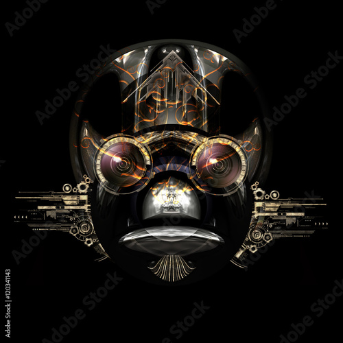 futuristic cyborg face