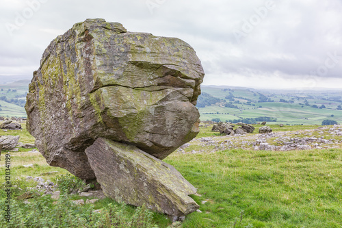 Norber glacial erratic boulders at Austwick in the Yorkshire Dales.  photo