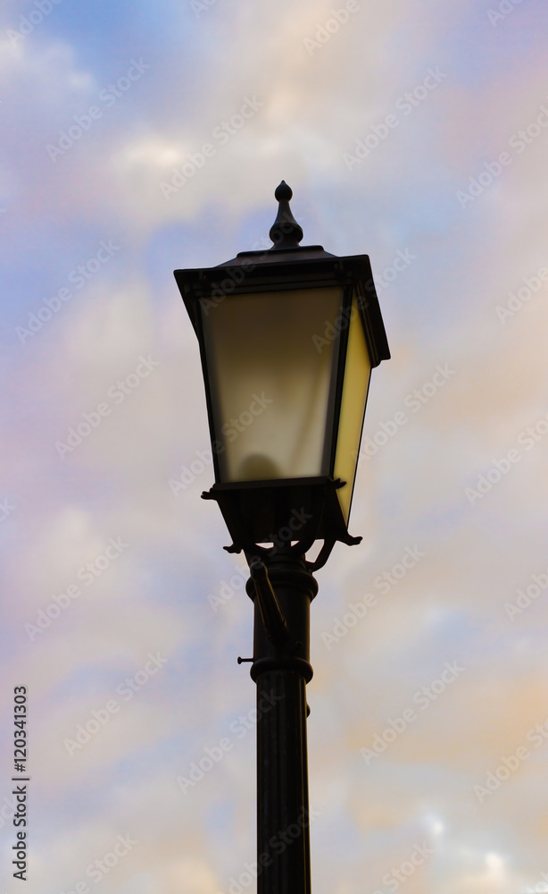 Antique Lamppost Lantern on a sky background
