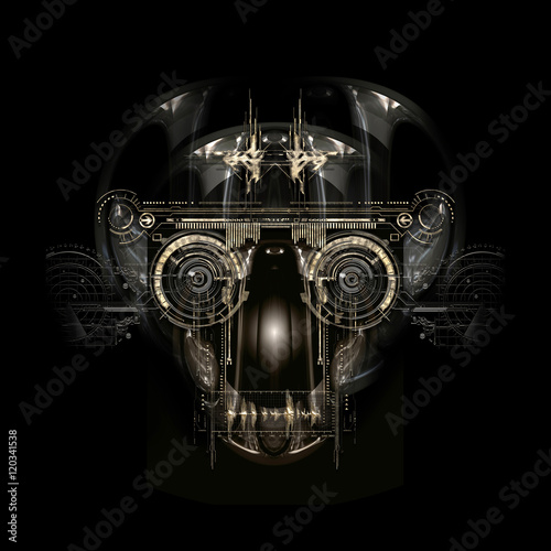 futuristic cyborg face