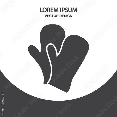 A pair of winter mittens icon