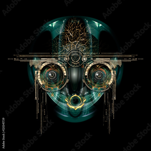 futuristic cyborg face