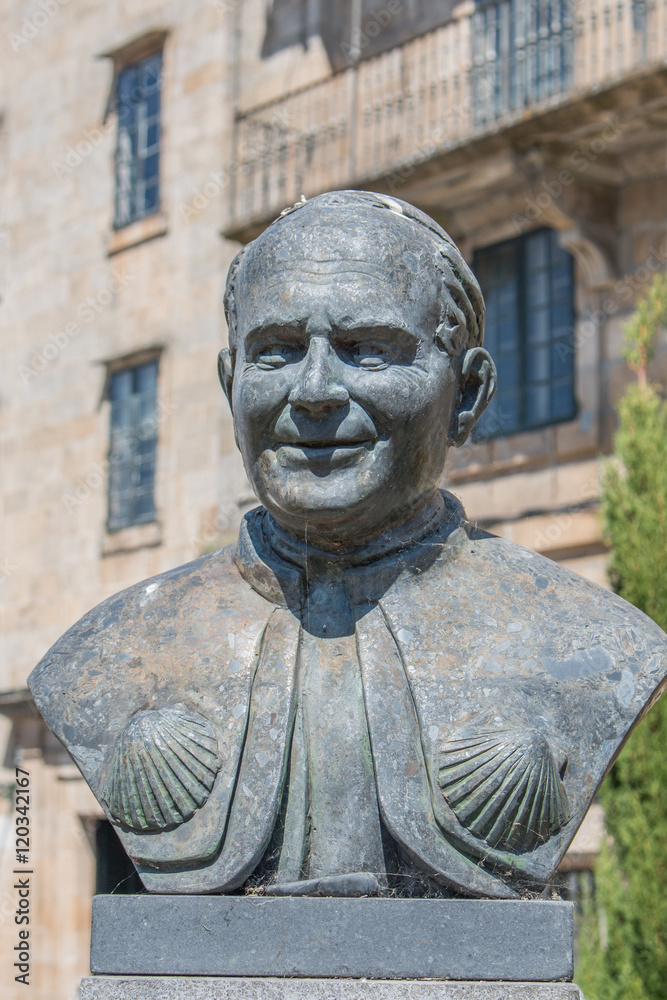 El Monumento a Juan Pablo II de Santiago de Compostela Galicien Spanien
