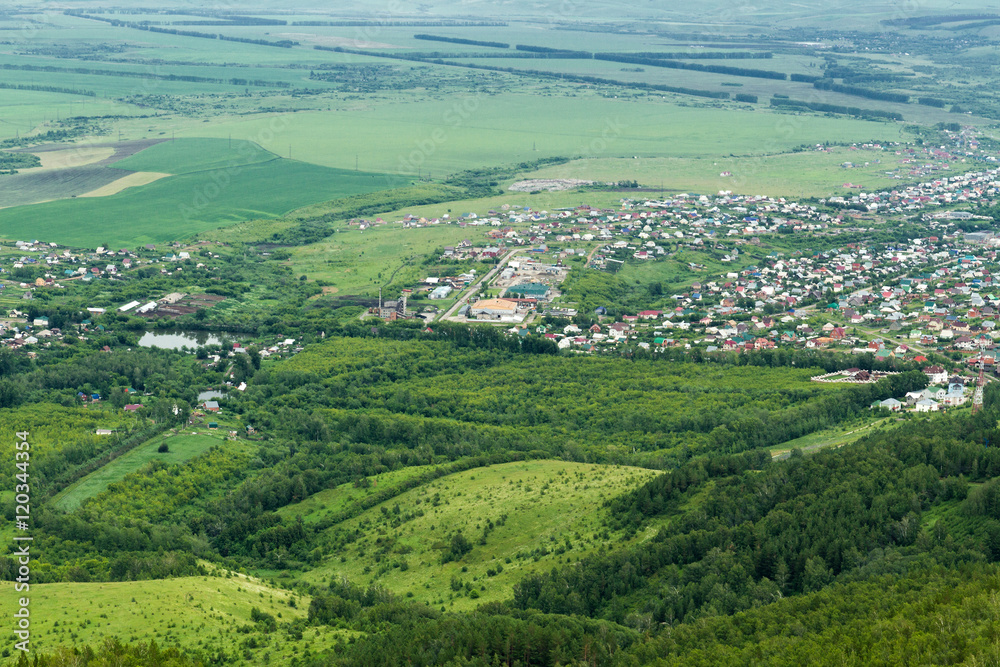 Aerial view flat land