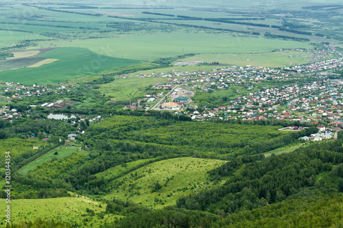 Aerial view flat land