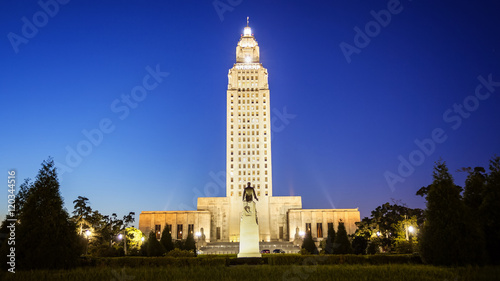 Louisiana State Capitol Building in Baton Rouge at Night