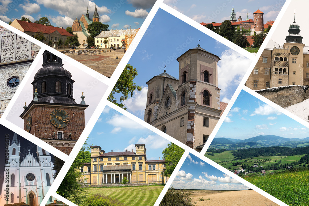 Naklejka premium Collage of Poland images - Poland background (my photos)