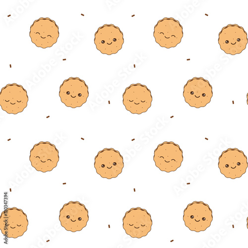 cute cartoon cookies seamless vector pattern background illustration

