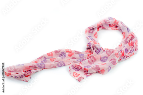 scarf pink on white background