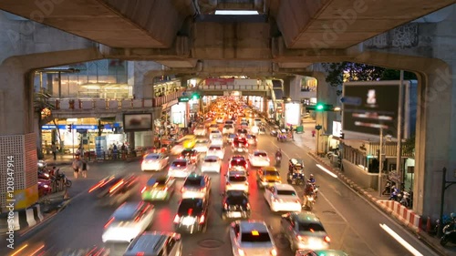 Time lapse of traffic at Siam Square 