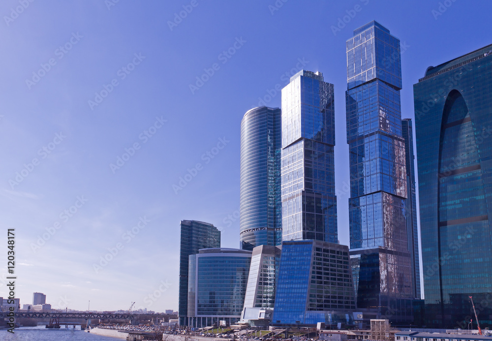 Modern office buildings in Moscow