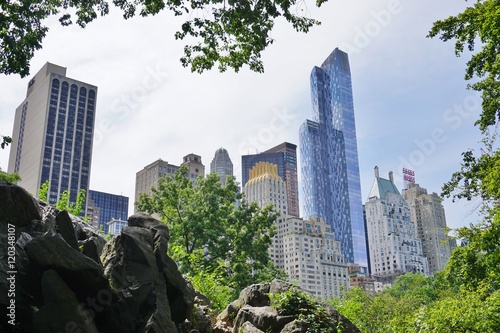Scenic view of Central Park with New York buildings in the background