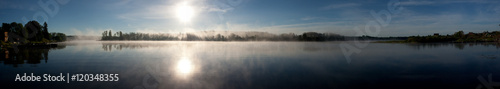 Fototapeta Naklejka Na Ścianę i Meble -  Lake morning sunrise panorama