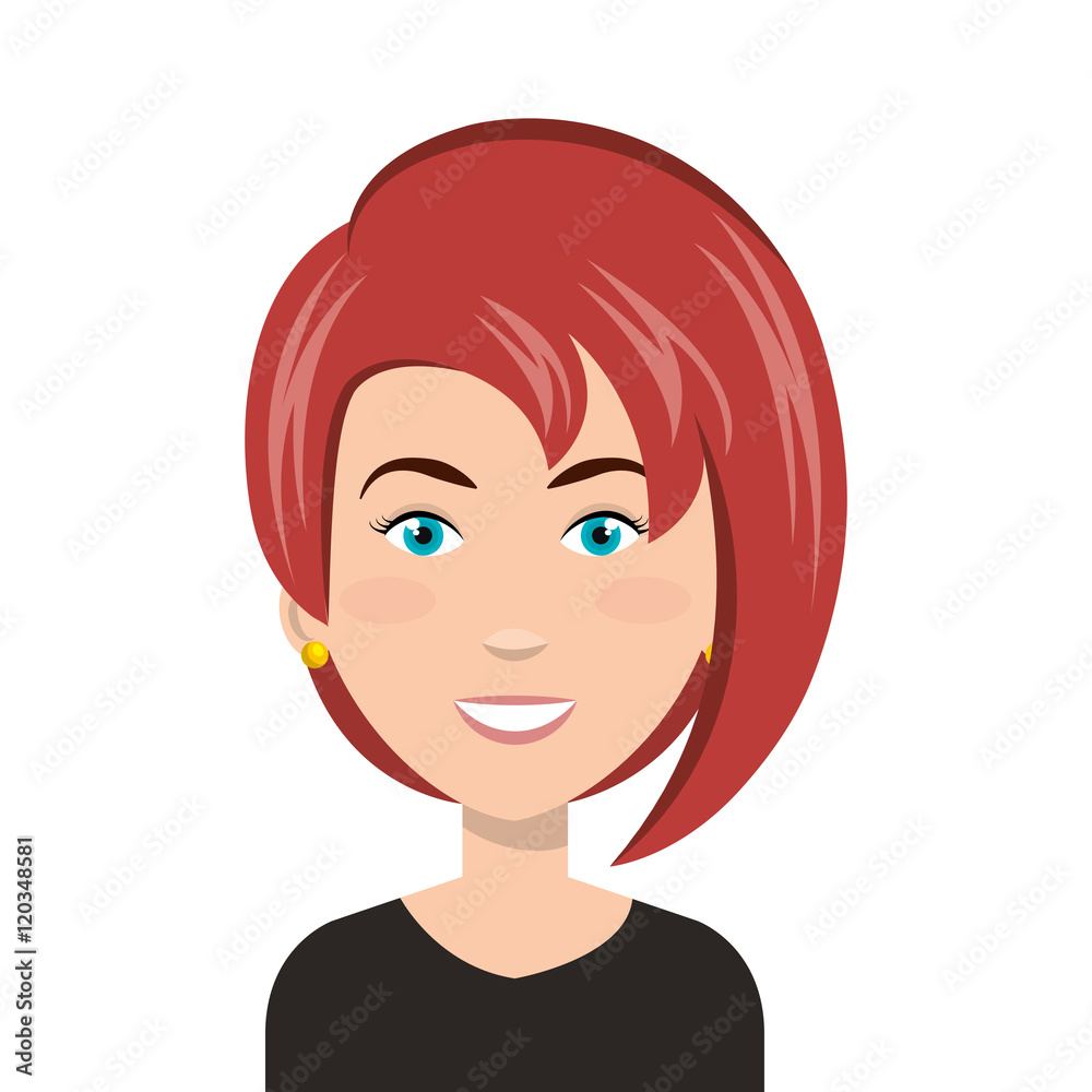 avatar woman smiling cartoon. female person user. vector illustration avatar woman smiling cartoon. female person user. vector illustration