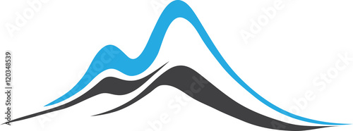 Mountains with Steep Peaks Logo.