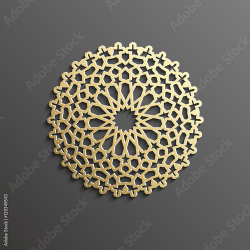 Seamless islamic pattern 3d . Traditional Arabic design element.