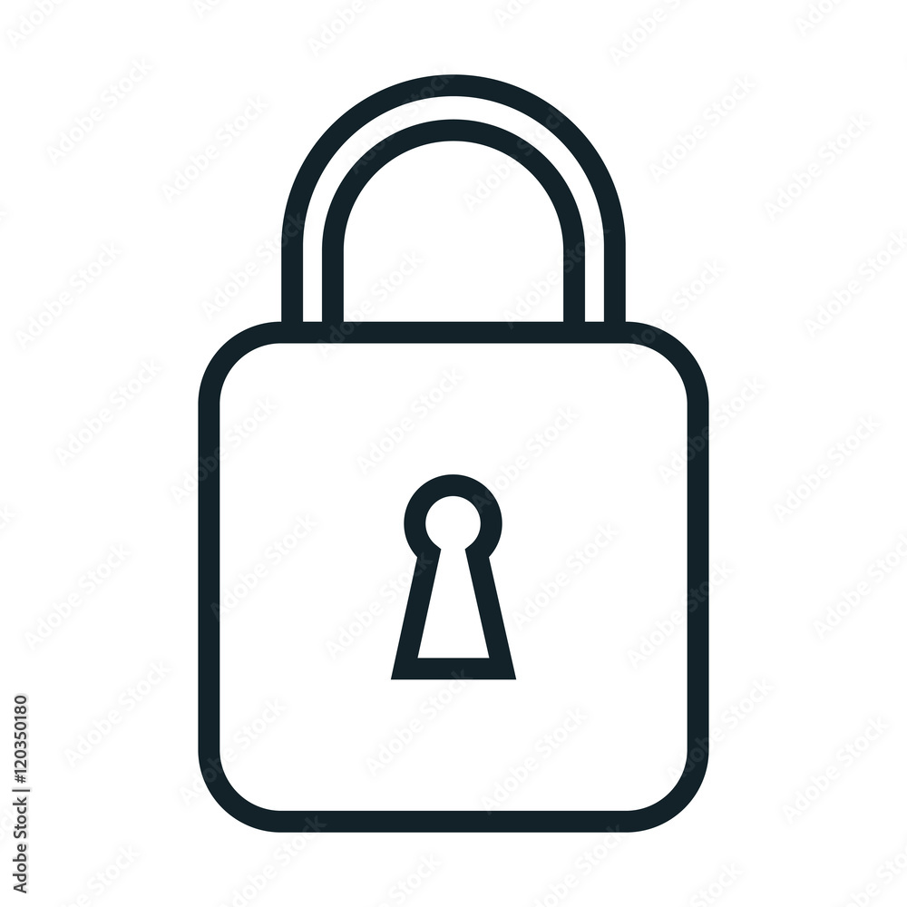 closed lock security object with keyhole. safety element. vector illustration closed lock security object with keyhole. safety element. vector illustration