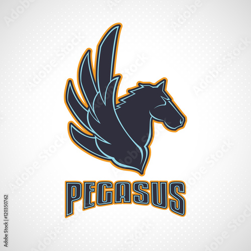 Pegasus emblem Horse head with wing