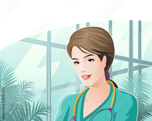 health and medical / young doctor at hospital 