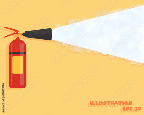 Fire extinguisher. Fire protection icon. Fire-prevention announcement concept in flat style.