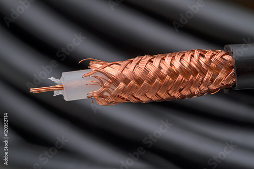 Black coaxial cable photo