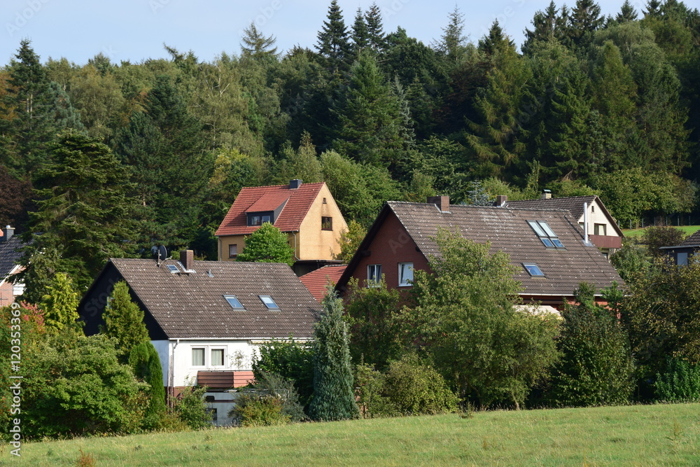 Häuser am Waldrand