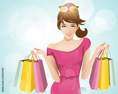 shopping / happy lady at shopping 