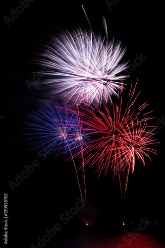 colorfull fireworks in dark