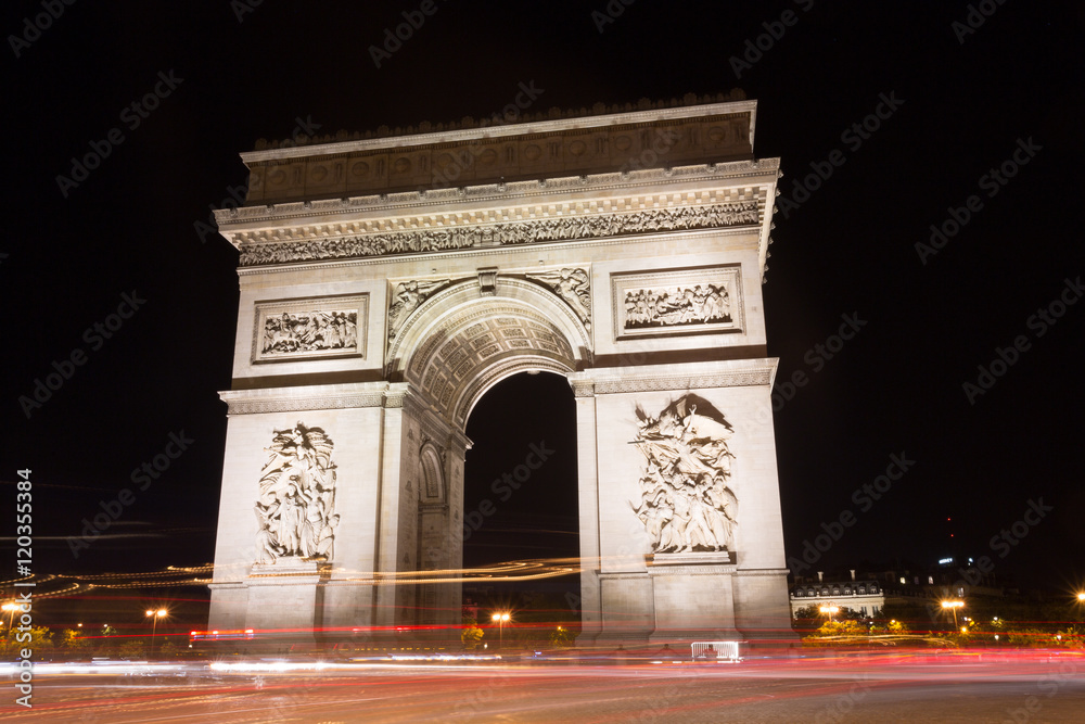 Famous Arc de Triomphe in Paris, France