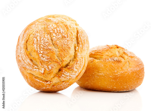 Konstfotografi fresh bun on a white background