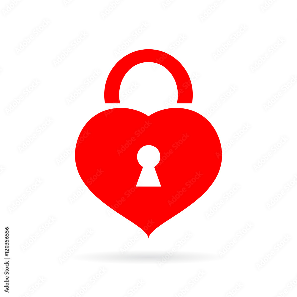 Heart shaped lock icon