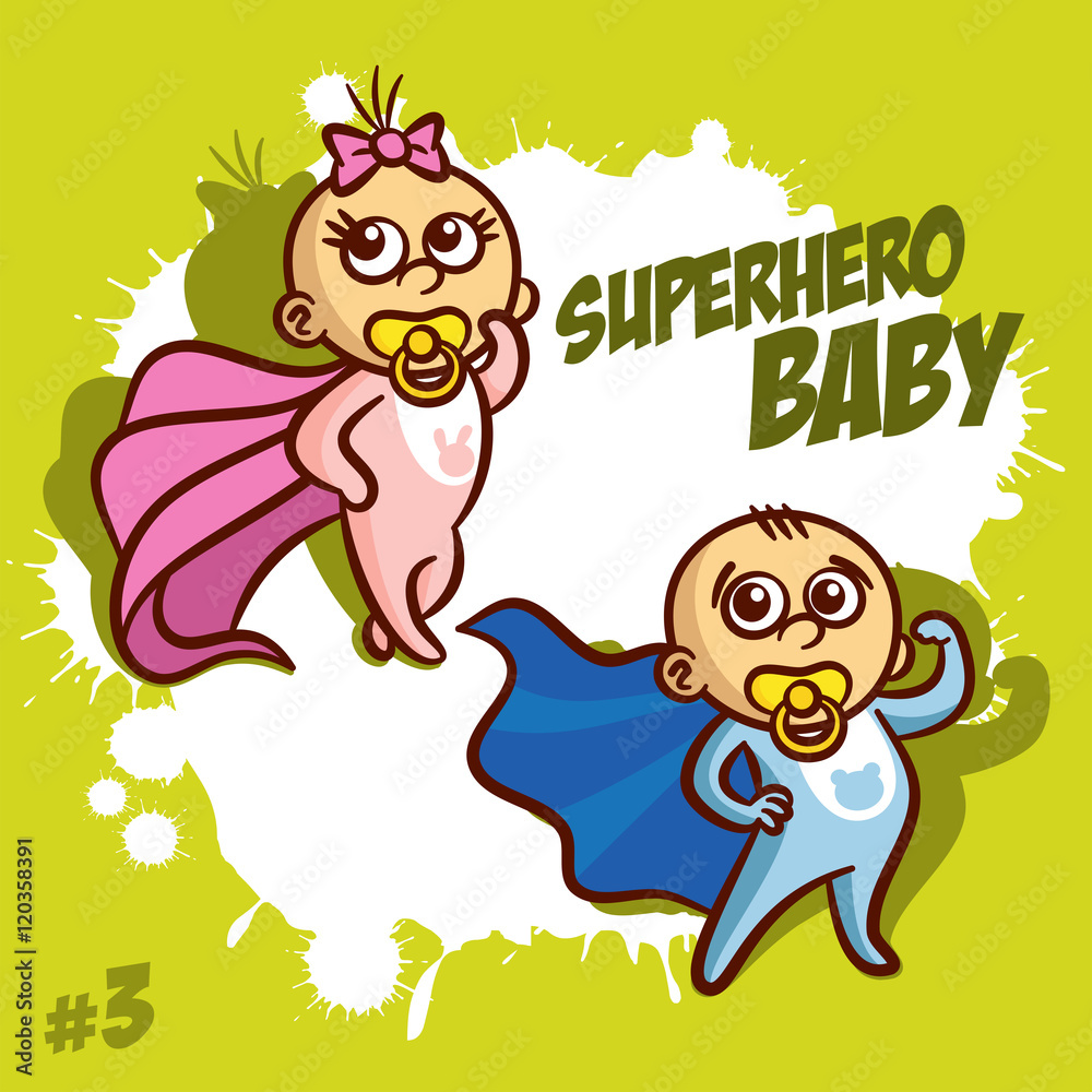Superhero Baby Boy Girl Clipart