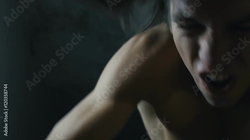 aggressive man fight closeup