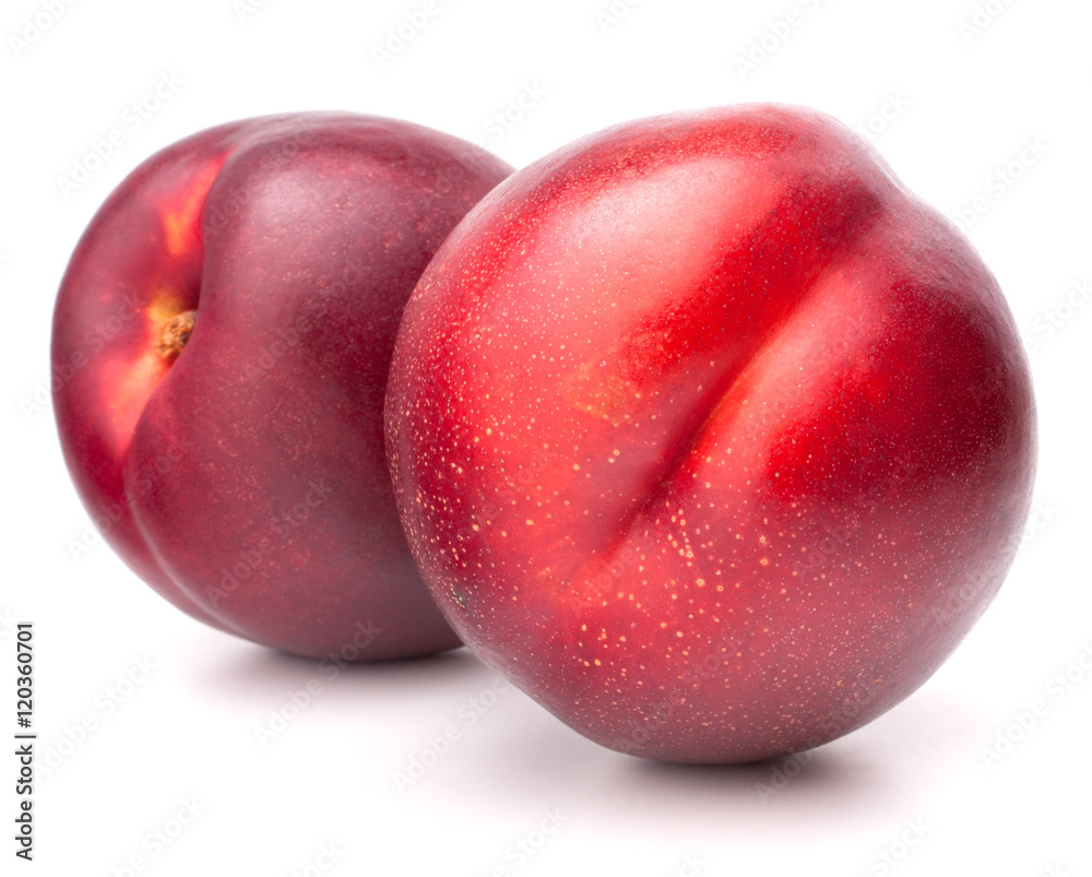Obraz premium Nectarine fruit isolated on white background cutout