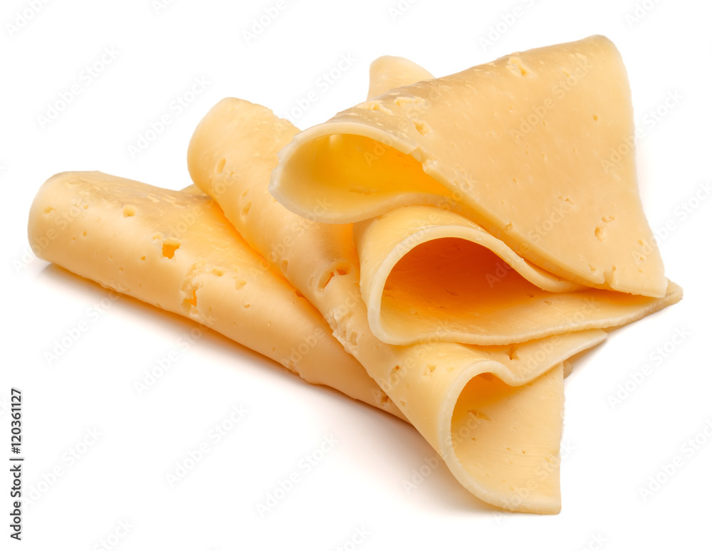 cheese slices isolated on white background cutout cheese slices isolated on white background cutout