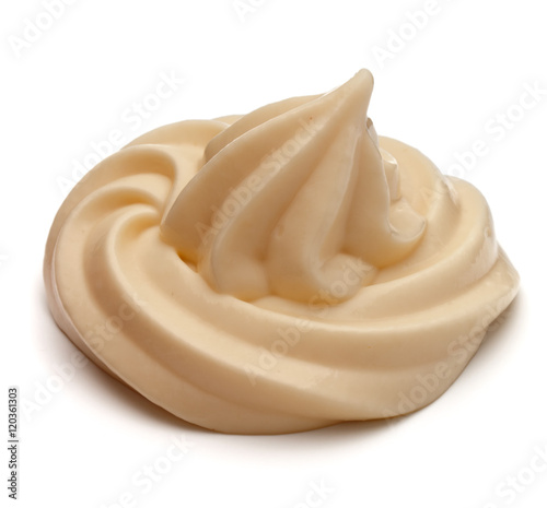 Mayonnaise swirl isolated on white background cutout