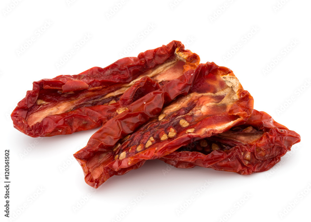 Dried tomatoes isolated on white background cutout Dried tomatoes isolated on white background cutout