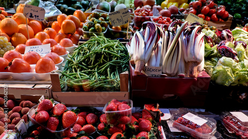 frutta e verdura invernali esposte al mercato photo