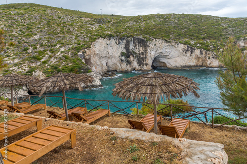 Fototapeta Naklejka Na Ścianę i Meble -  Amazing Panorama of Limnionas beach bay at Zakynthos island, Greece