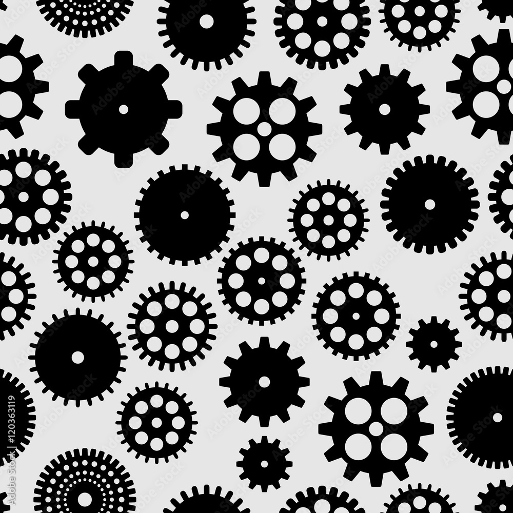 abstract vector black flat gears seamless pattern abstract vector black flat gears seamless pattern