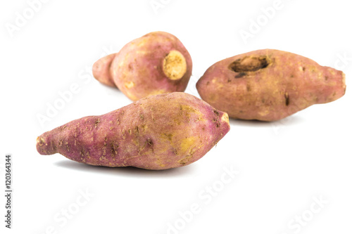 Sweet potato on white background