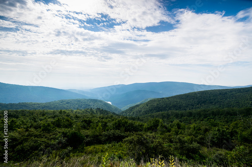 Scenic Summer Landscape on Overlook Drive Shenandoah National Pa