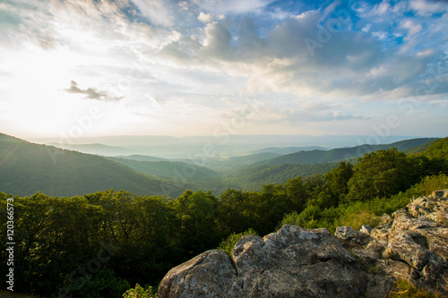 Scenic Summer Landscape on Overlook Drive Shenandoah National Pa